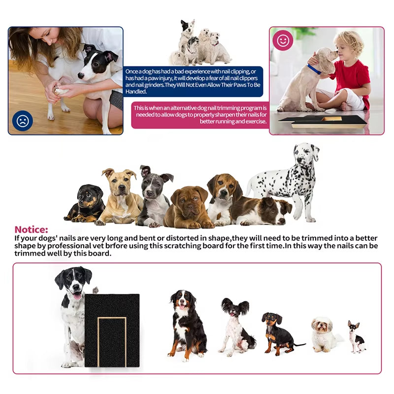 Professional Pet Nail File Board for Dogs - Emery Sandpaper Trimming and Polishing Pad