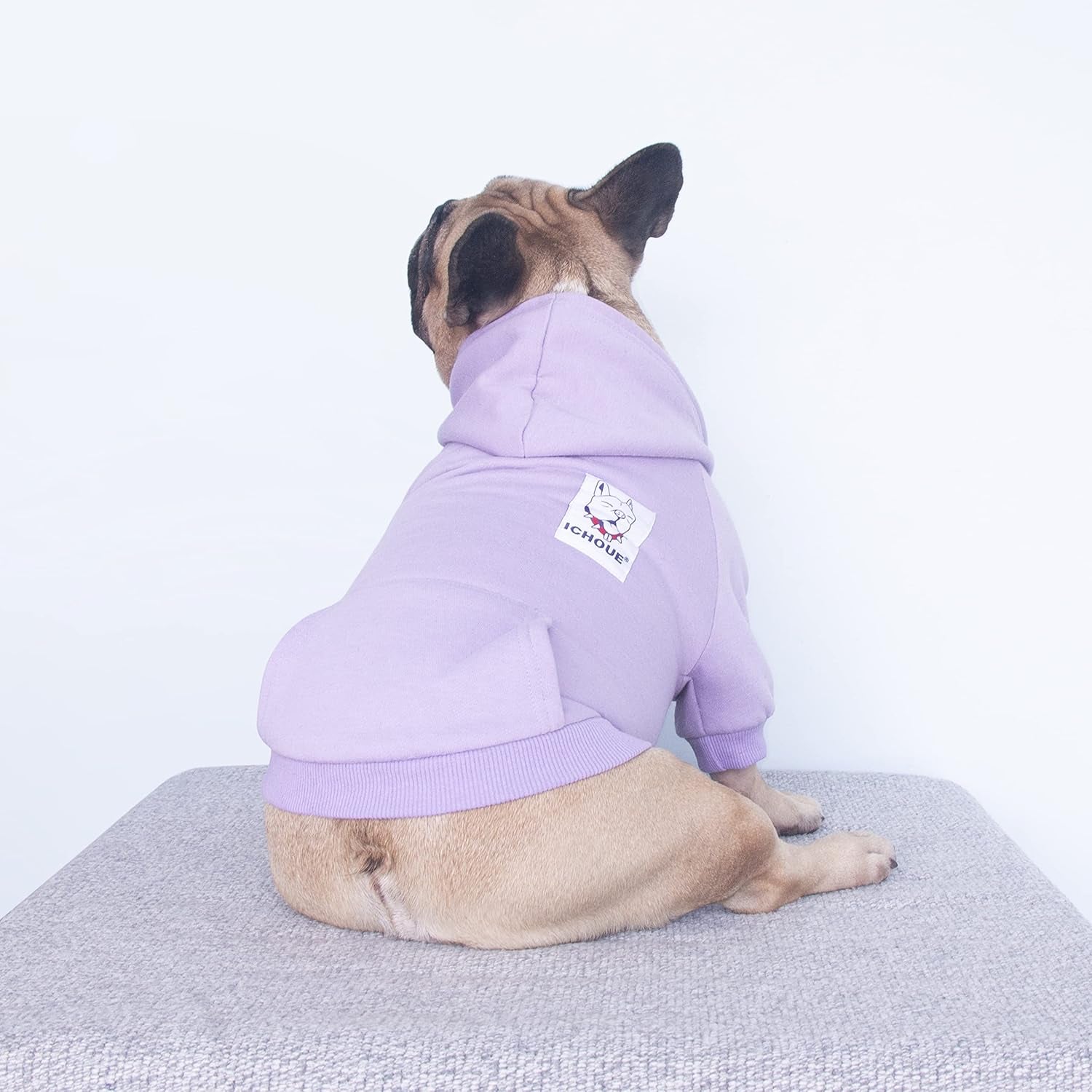 Light Purple Small Dog Hoodie for Pugs, French Bulldogs, Boston Terriers, and Pitbulls - Winter Sweatshirt and Coat for Cold Weather